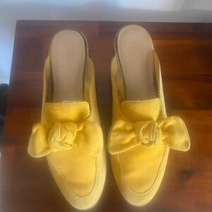 Bass Yellow Suede Women's Loafers with Bow